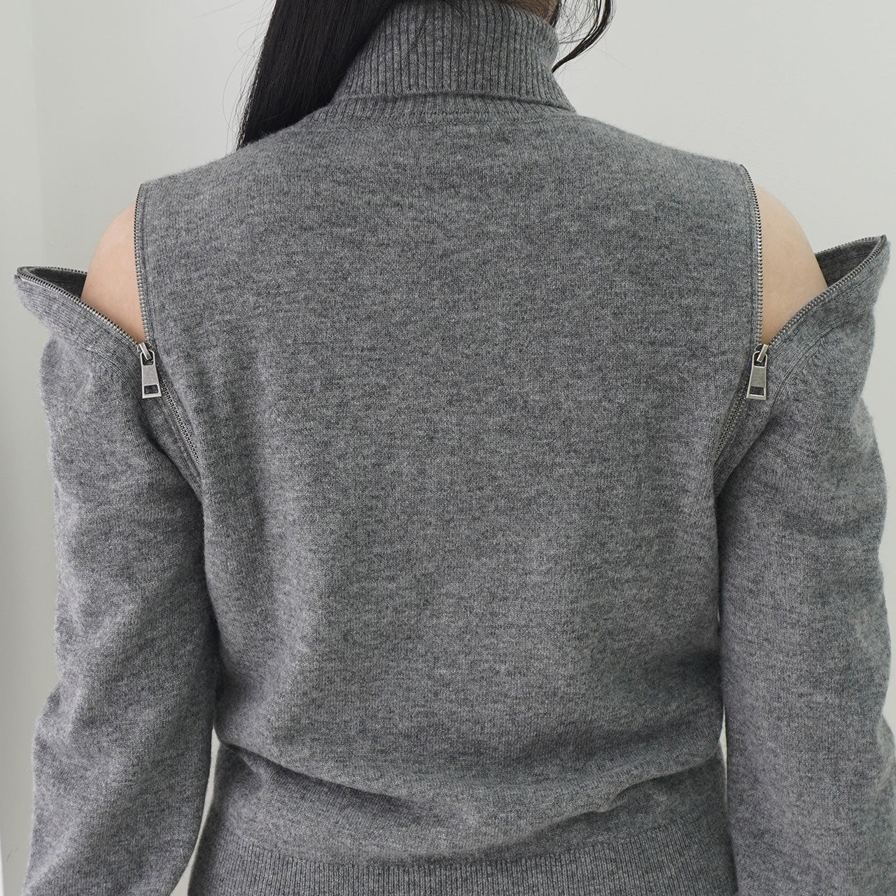 Cashmere Shoulder-zip Sweater