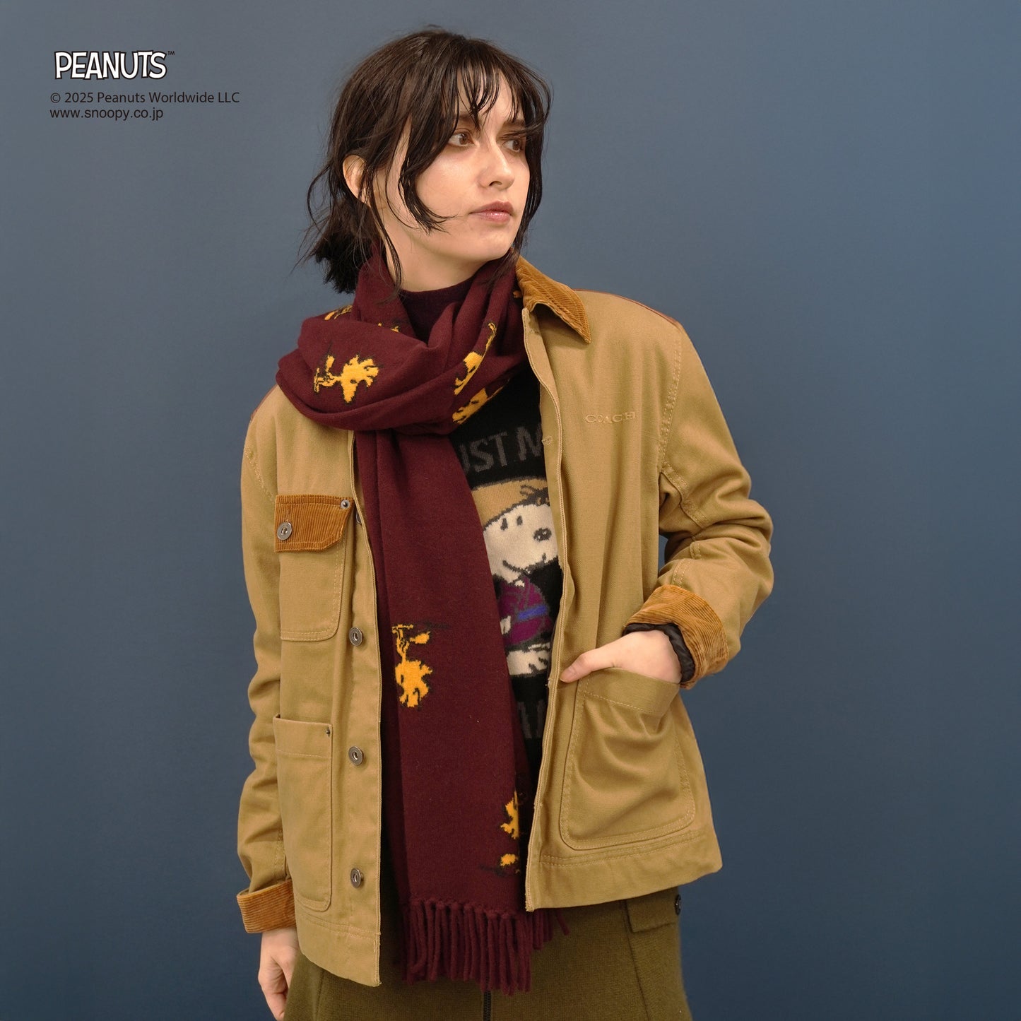 【PEANUTS × CASHYAGE】WOODSTOCKストール