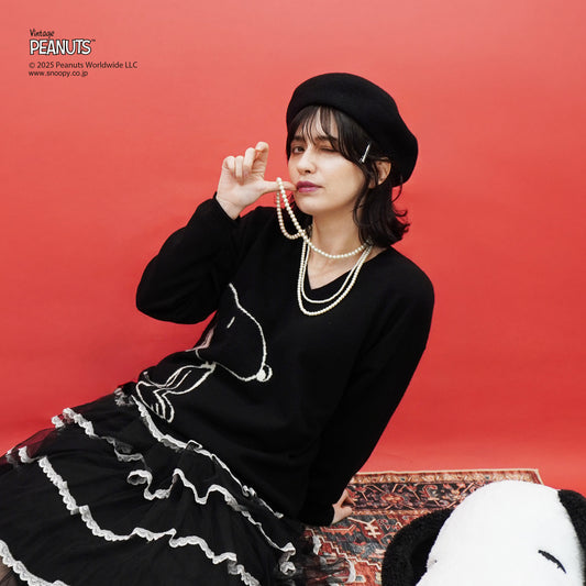 【PEANUTS × CASHYAGE】Vネックセーター