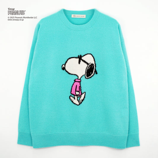 【PEANUTS × CASHYAGE】サングラススヌーピーセーター