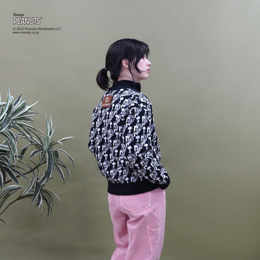 【PEANUTS × CASHYAGE】総柄ZIPセーター