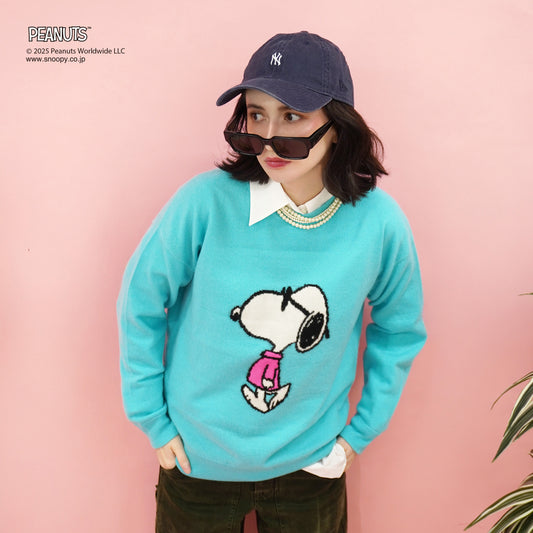 【PEANUTS × CASHYAGE】サングラススヌーピーセーター