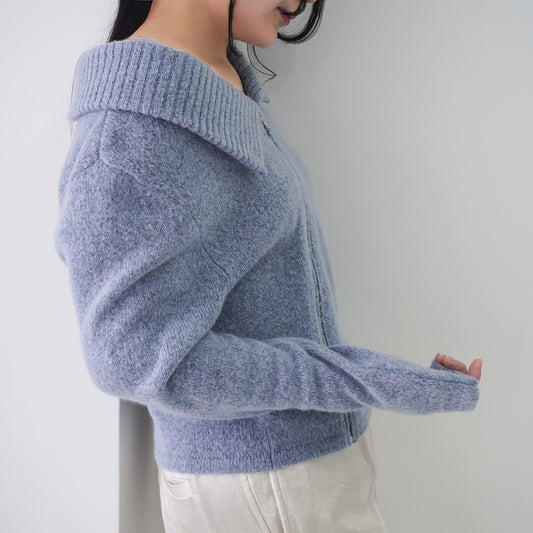 Cashmere Asymmetrical Zip Knit