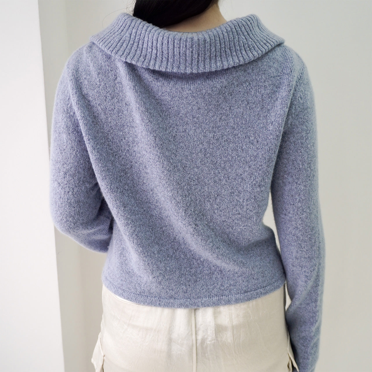 Cashmere Asymmetrical Zip Knit