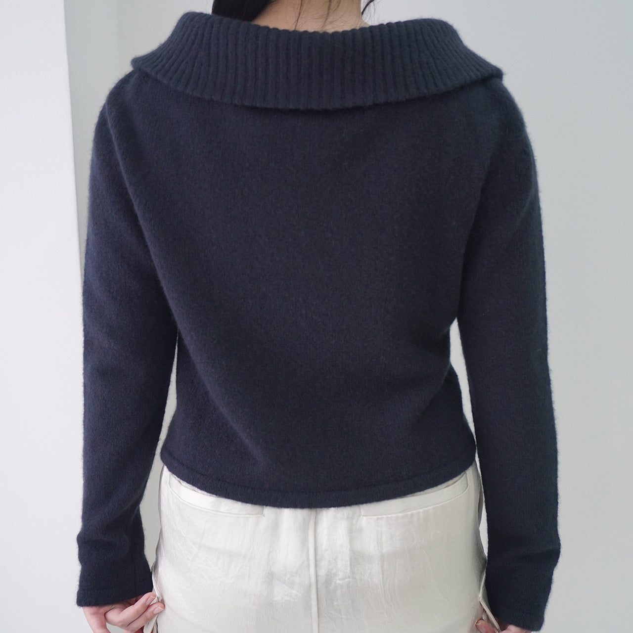 Cashmere Asymmetrical Zip Knit