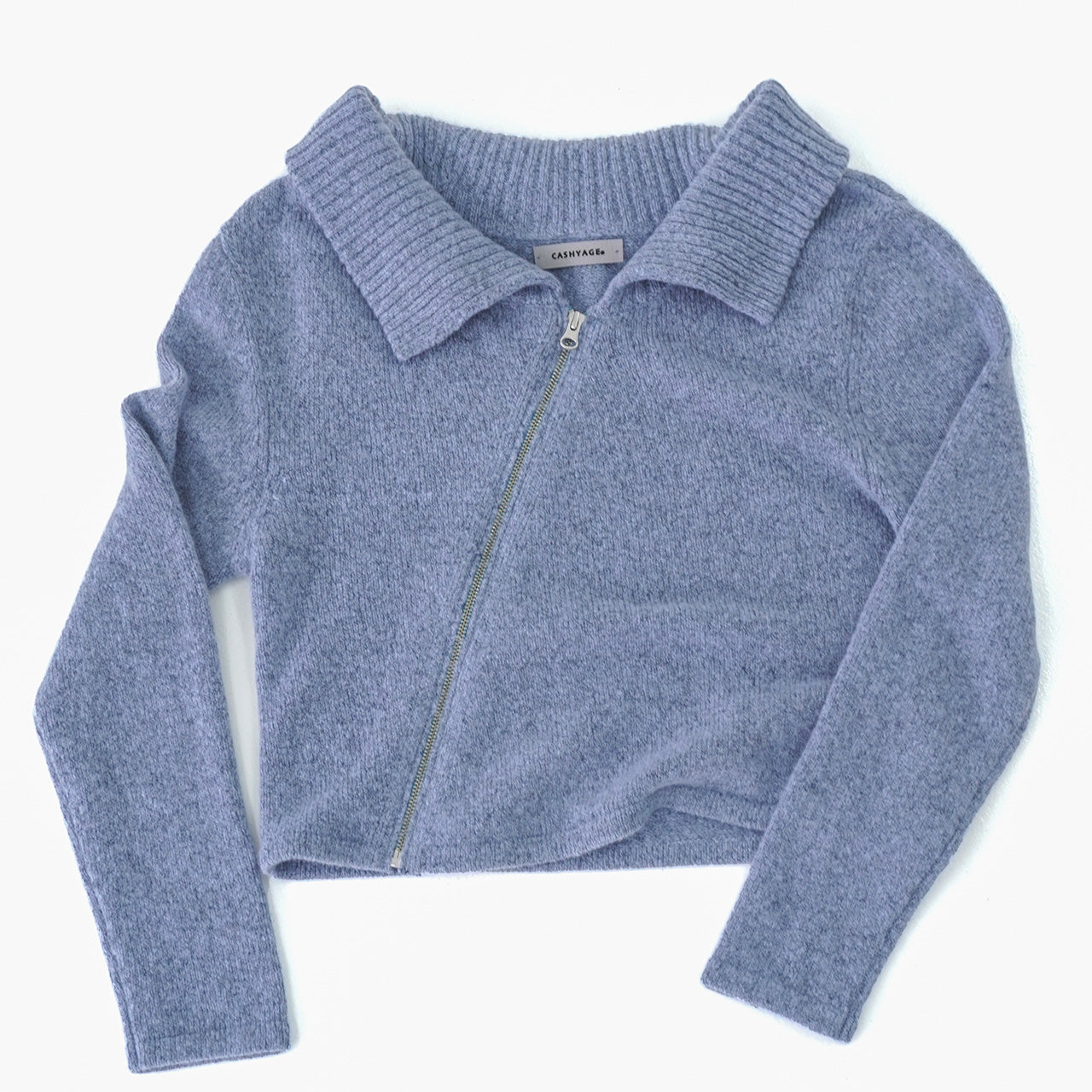 Cashmere Asymmetrical Zip Knit