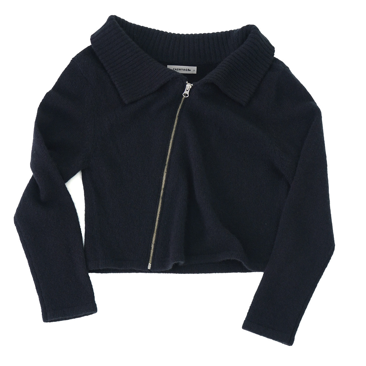 Cashmere Asymmetrical Zip Knit