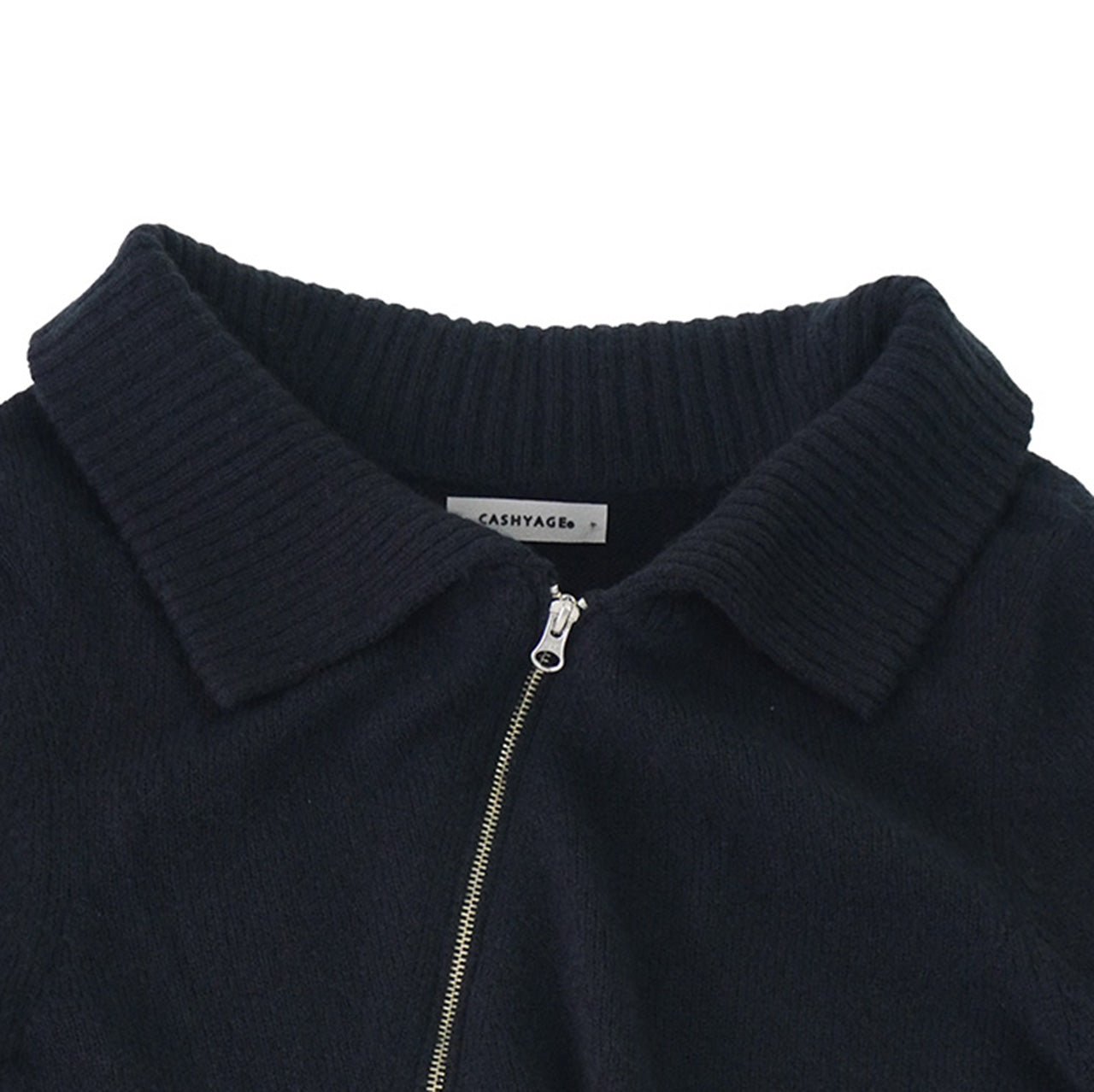 Cashmere Asymmetrical Zip Knit