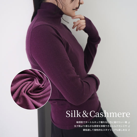Silk Cashmere Turtle Neck