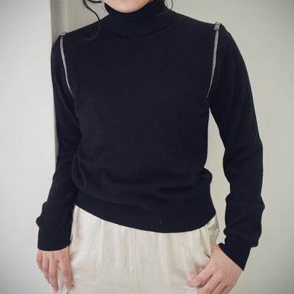 Cashmere Shoulder-zip Sweater