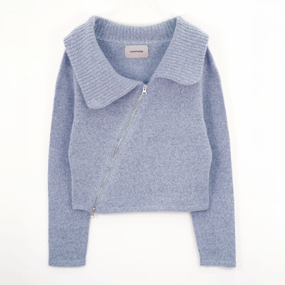 Cashmere Asymmetrical Zip Knit