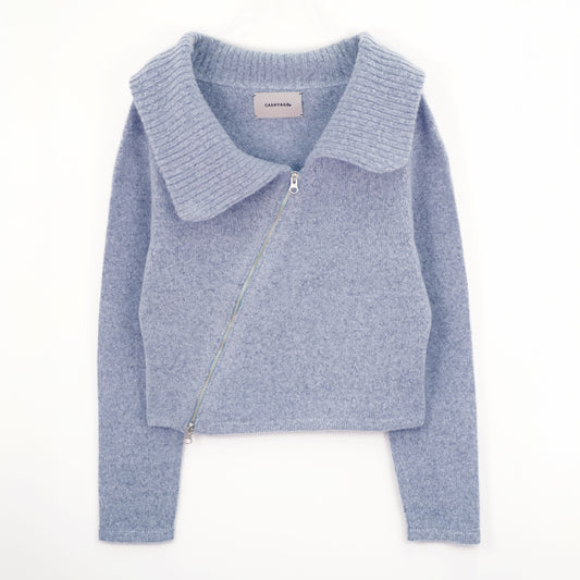 Cashmere Asymmetrical Zip Knit