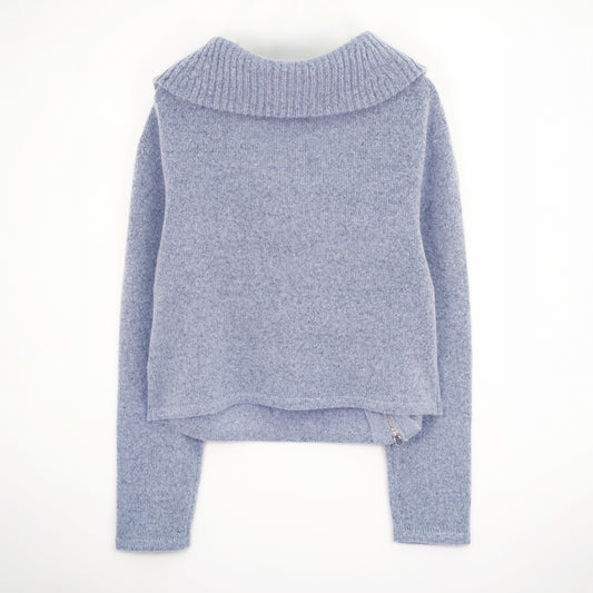 Cashmere Asymmetrical Zip Knit