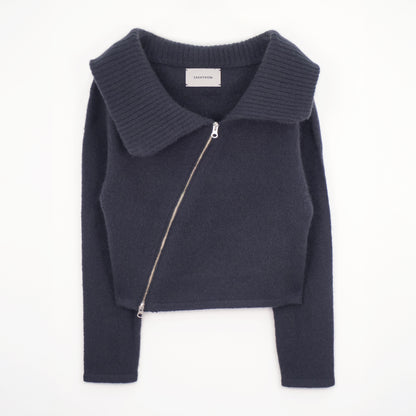 Cashmere Asymmetrical Zip Knit