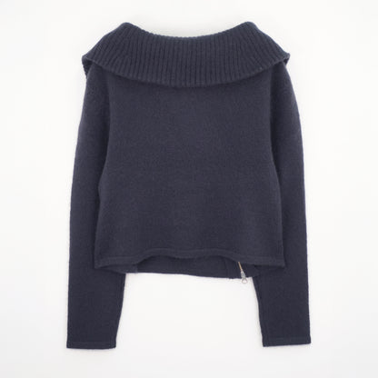 Cashmere Asymmetrical Zip Knit