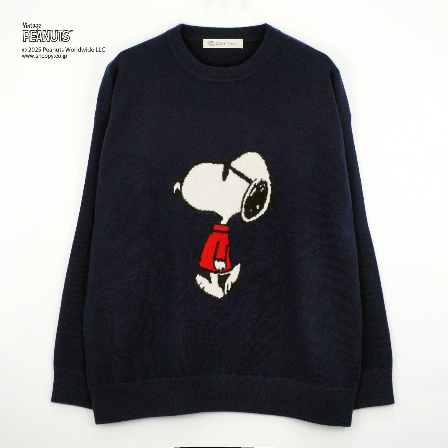 【PEANUTS × CASHYAGE】サングラススヌーピーセーター