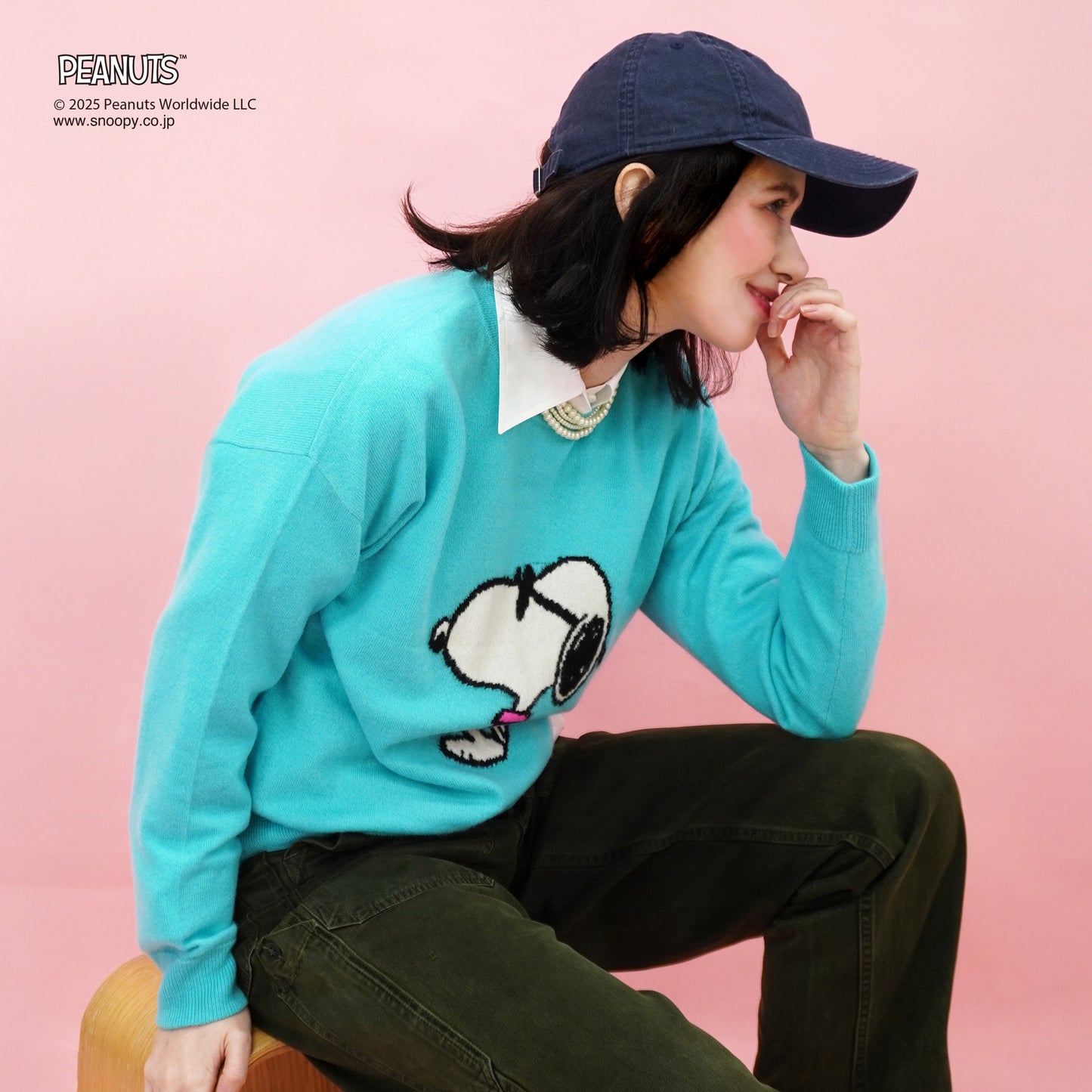 【PEANUTS × CASHYAGE】サングラススヌーピーセーター