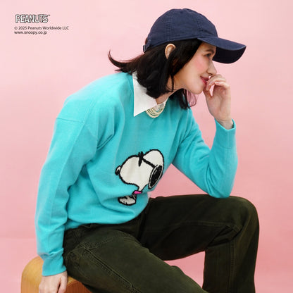 【PEANUTS × CASHYAGE】サングラススヌーピーセーター