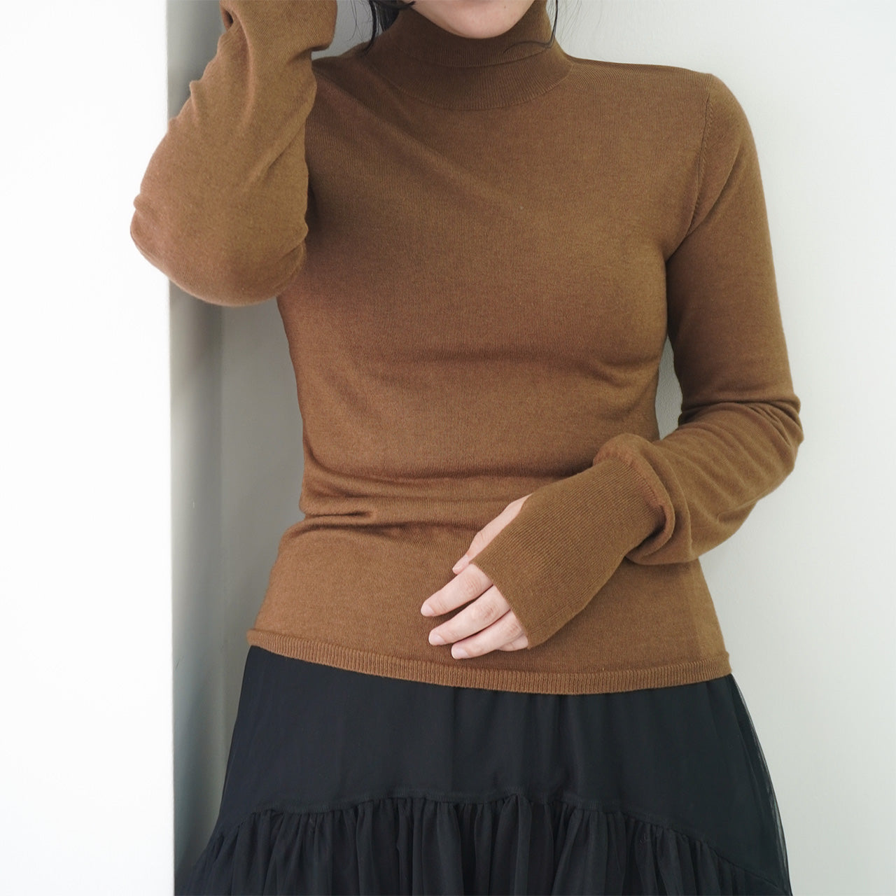 Silk Cashmere Turtle Neck