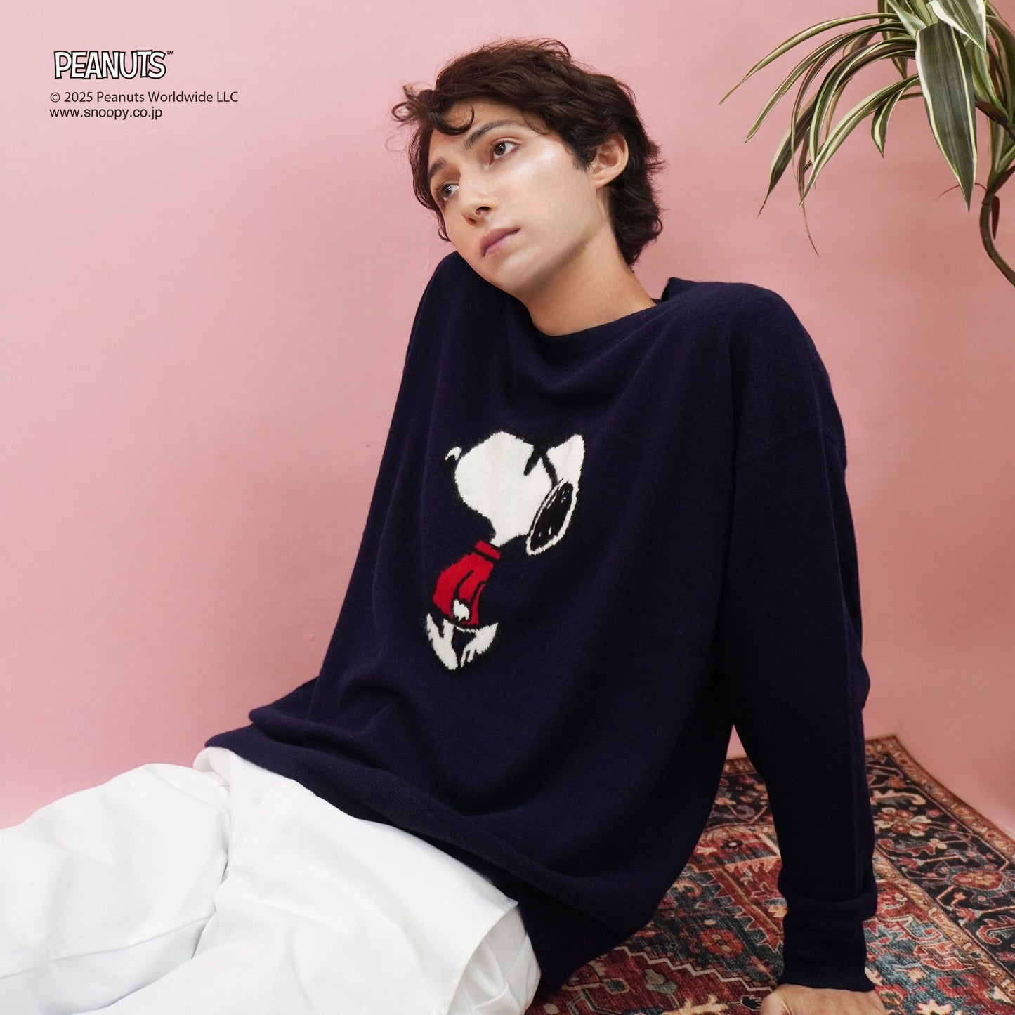 【PEANUTS × CASHYAGE】サングラススヌーピーセーター