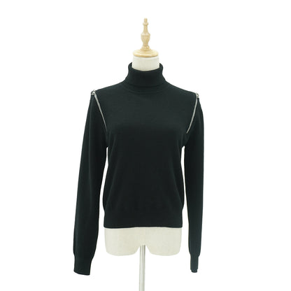 Cashmere Shoulder-zip Sweater