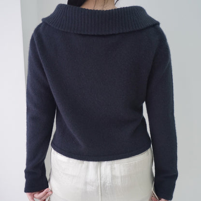 Cashmere Asymmetrical Zip Knit