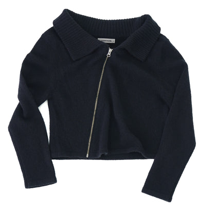 Cashmere Asymmetrical Zip Knit