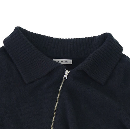Cashmere Asymmetrical Zip Knit
